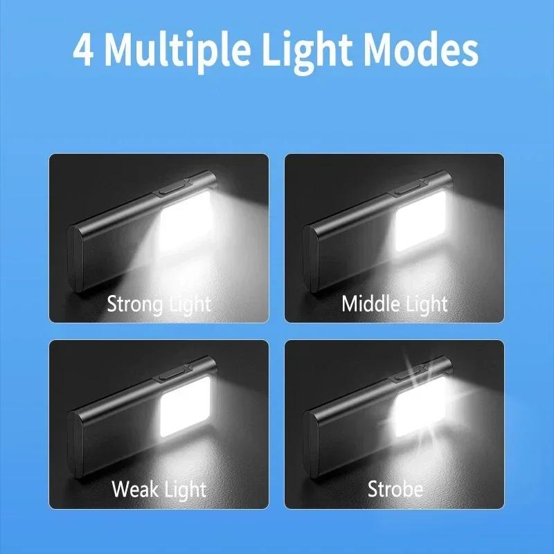 EDC Flashlight Keychain Light  Super Bright With Pen Clip Mini LED Flashlight, USB Charging Port Emergency Work Camping Light