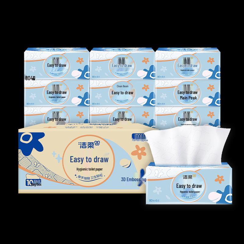 Jierou 4-слойная смываемая вытягиваемая туалетная бумага