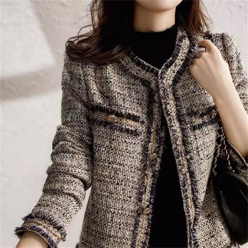 Jacket Women's Spring and Autumn New Tweed Short Small Fashion Foreign Style Top