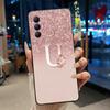 Чехол для телефона Tecno Spark 8 Pro Стильный Новый Буква С Цветком Блестящее Звездное Небо Мягкий Черный Защита от царапин Задняя крышка