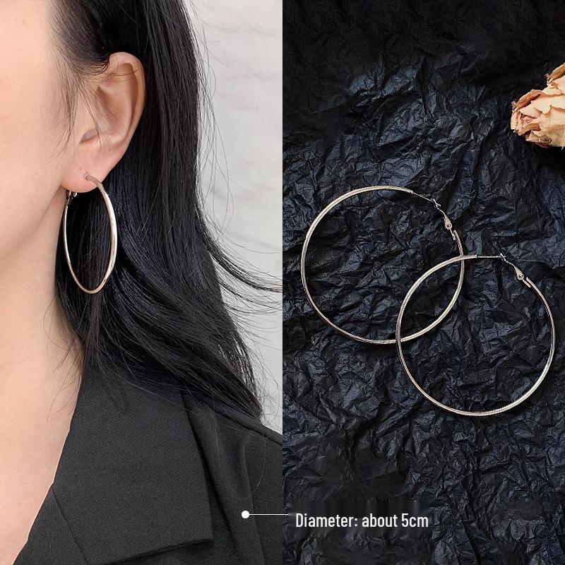 Трендовые серьги-кольца из стерлингового серебра 2025 для женщин - Современный европейский и американский стиль