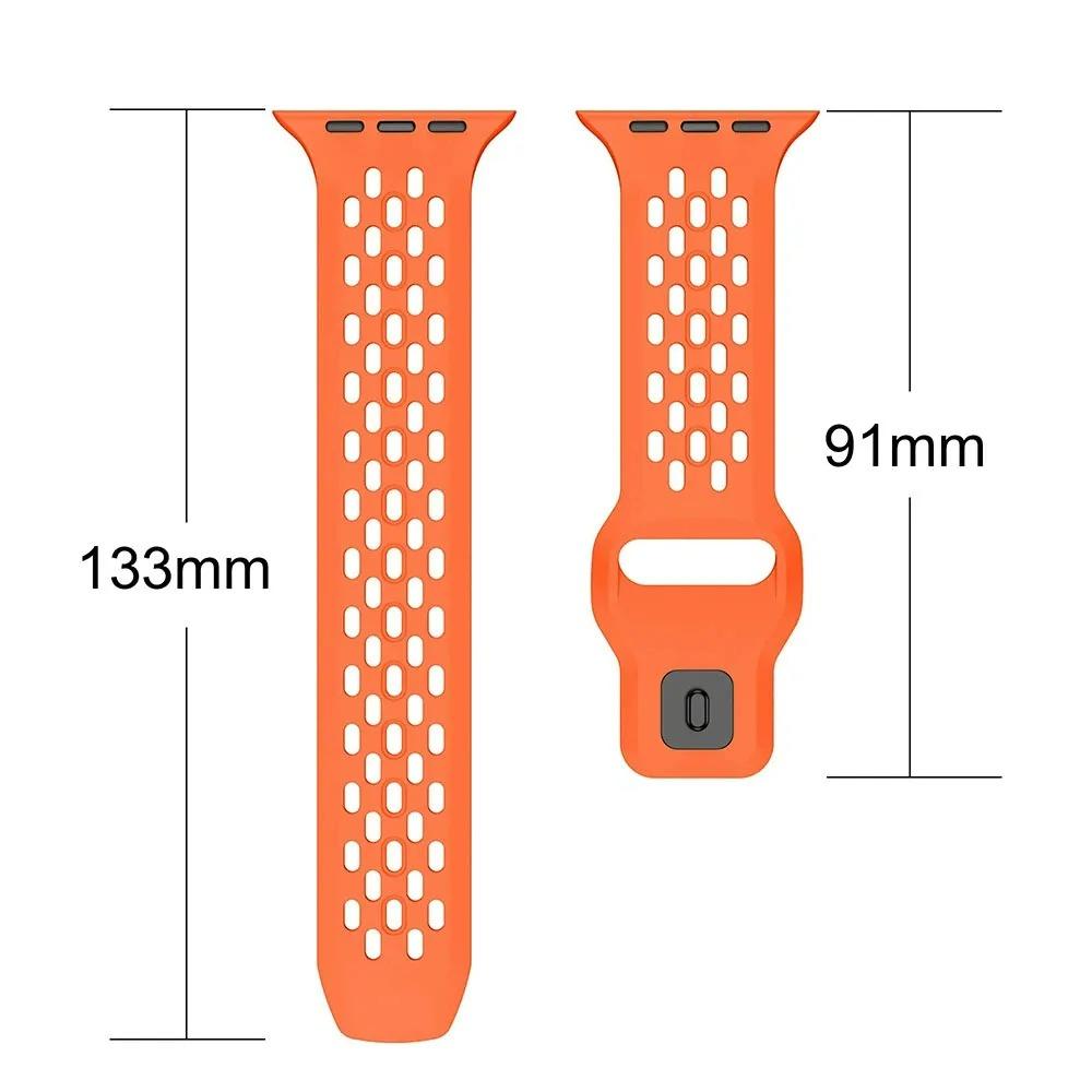 Дышащий силиконовый ремешок для Apple Watch Band 49 мм 46 мм 45 мм 44 мм 42 41 40 мм Спортивный браслет iWatch Ultra 11 10 9 8 7 6 SE3 Ремень