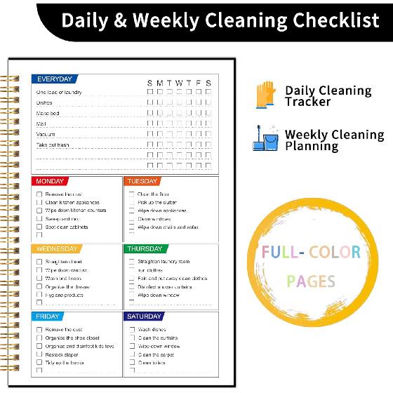 ADHD Cleaning Planner, Cleaning Schedule and Checklist, Undated Daily and Weekly Household Cleaning Checklist Planner, Organize Your Home to Keep