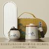 New Chinese Ru kiln office cup portable tea separation tea cup simple wooden handle with lid tea cup light luxury gift box