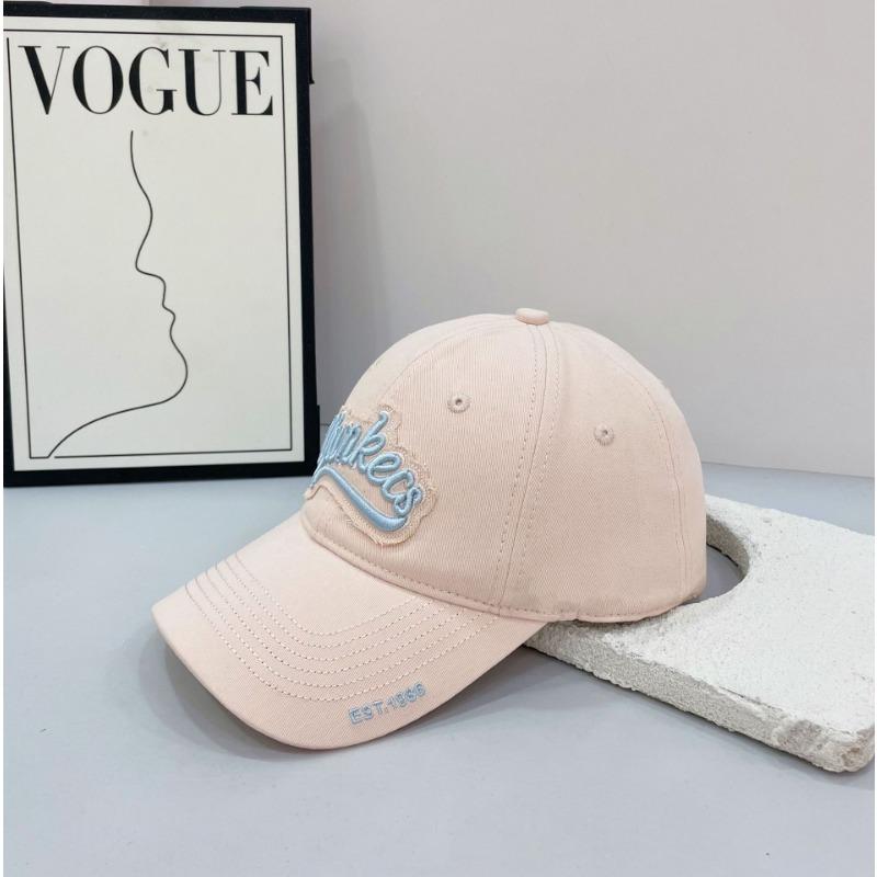 Hat Female Summer Alphabet Embroidery Soft Top Baseball Cap Vintage Washed Denim Cap Sun Cap