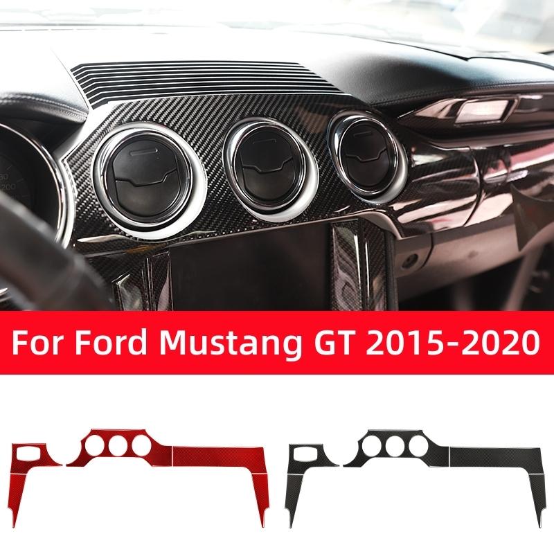 For Ford Mustang GT 2015-2021 Accessories Carbon Fiber Interior Car Dashboard Panel Cover Trim Sticker Decal Decoration Frame