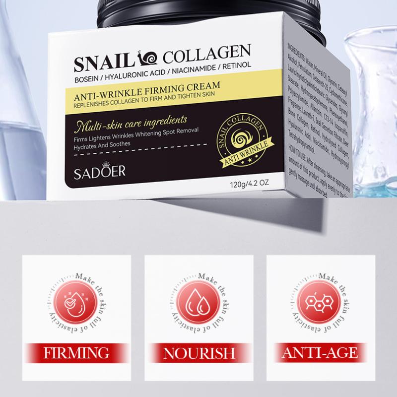 Крем против морщин с экстрактом улитки SADOER Collagen Firming Moisturizing Firming Cream