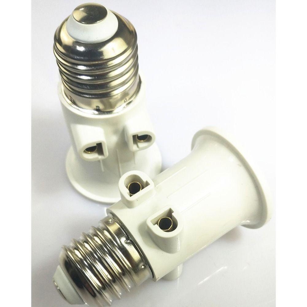 White EU Plug Connector ABS E27 To EU Plug Lamp Holder New Socket Conversion for Lamp