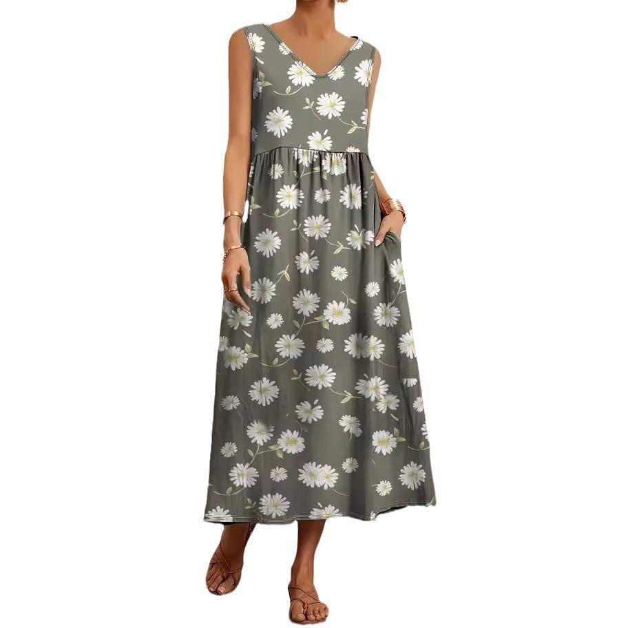 Женское элегантное однотонное платье, летнее, с коротким рукавом и круглым вырезом, в винтажном стиле Харадзюку, из хлопка, удобное, свободное, с карманами, длинное платье