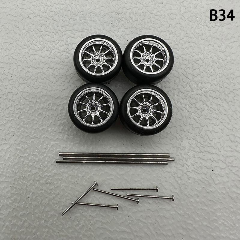 Инновационные ABS Основные Модифицированные Детали Игрушка-Транспорт Для Hotwheels Tomica Mini Gt 1 Комплект 1/64 Модель Автомобиля Колеса С Резиновыми Шинами