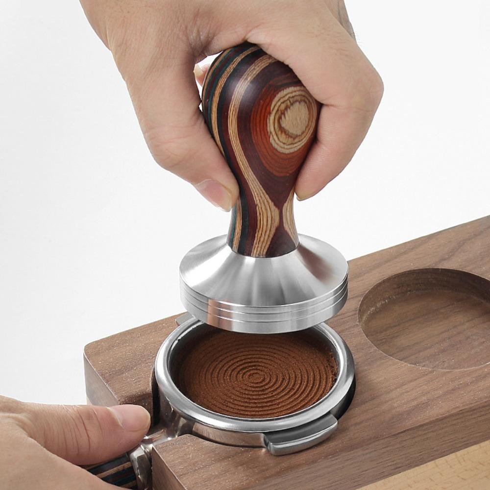 Detachable Colorful Wooden Handle Coffee Tamper Thread/Flat Bottom Coffee Distributor Cafe