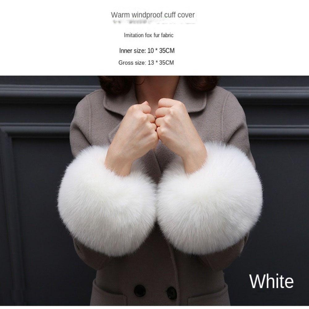 Band Gloves Women Plush Cuff Oversleeve Hand Wrist Warmer Cuff Winter Sleeves Windproof Gloves