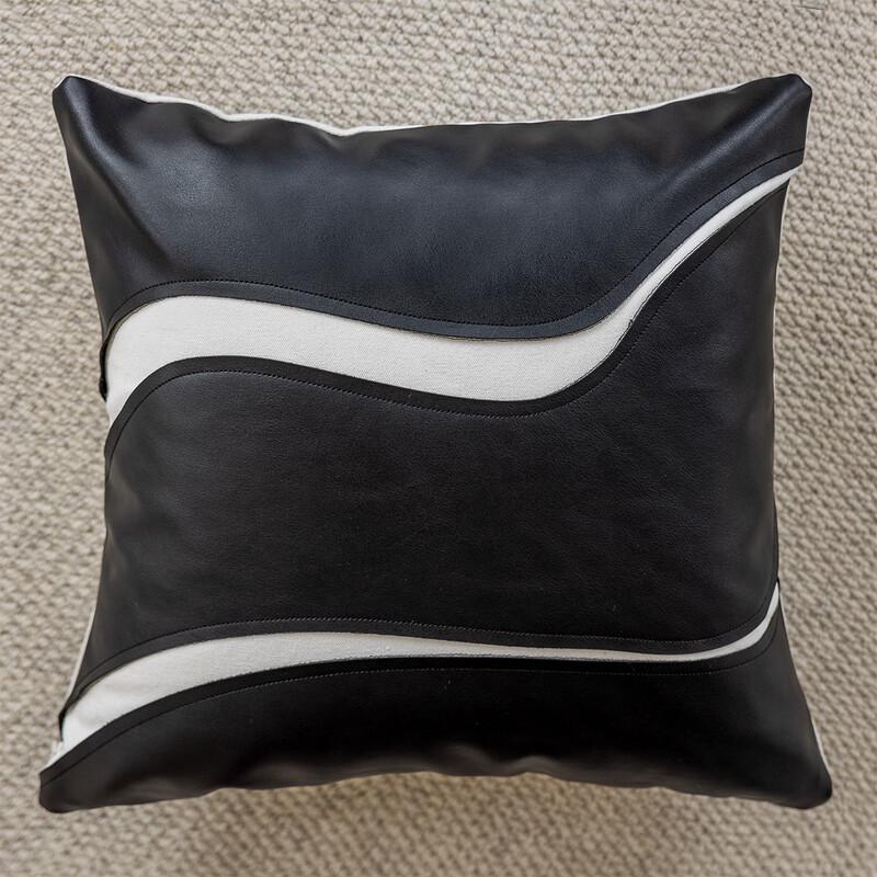 Embroidered Houndstooth Patchwork Sofa Pillow