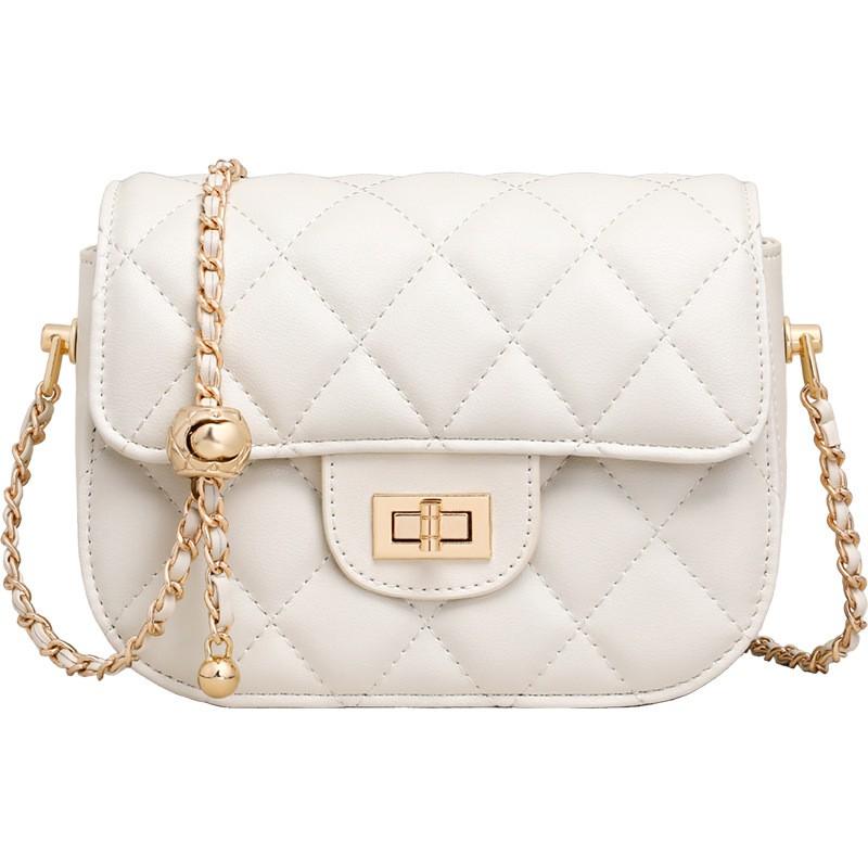 Womens Chic Crossbody Bag Lightweight Luxury Mini Square With Chain Strap Quilted Design