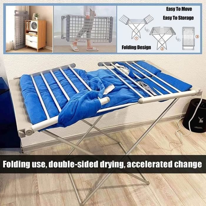 Séchoir sur Pied Etendoir À Linge Electrique Chauffant D'intérieur Sèche-Linge Pliant 20 Bars Winged Séchoir À Linge Pliable A580