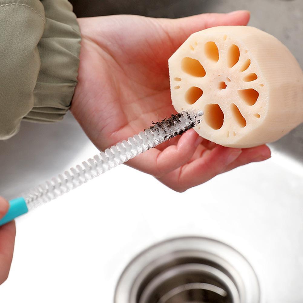 Щетка для чистки соломинок Многофункциональная Нержавеющая Кухонные щетки Сталь Лотос Корень лотоса Чашка Q7T1