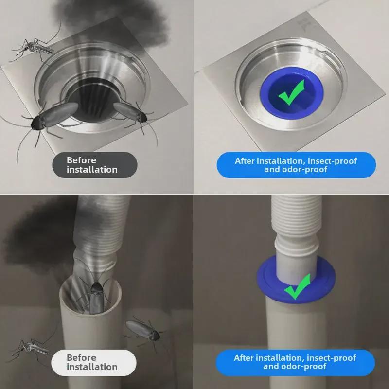 Универсальная силиконовая крышка для слива против запаха для ванной и стиральной машины