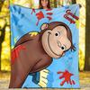 1pc Curious George2 Theme Blanket - Digital Print, Polyester, Cozy for All Seasons, Perfect for Outdoor, and Travel