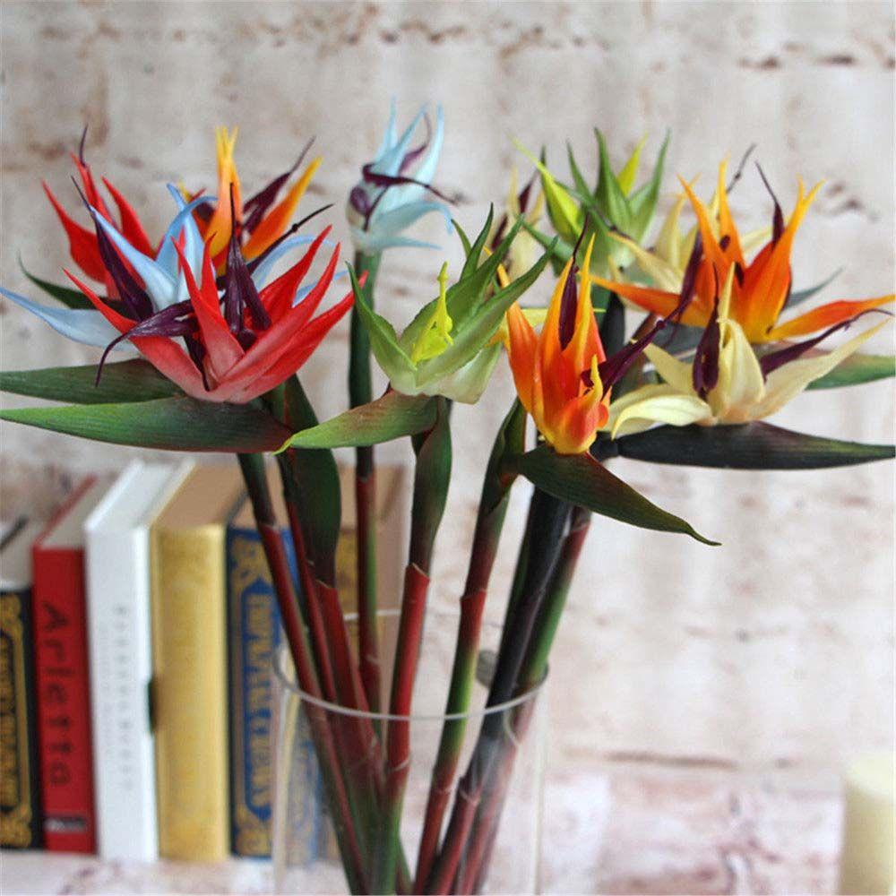 Stem Artificial Decorations Natural Nearly Latex Flowers Crane Artificial Flowers Tropical Flowers