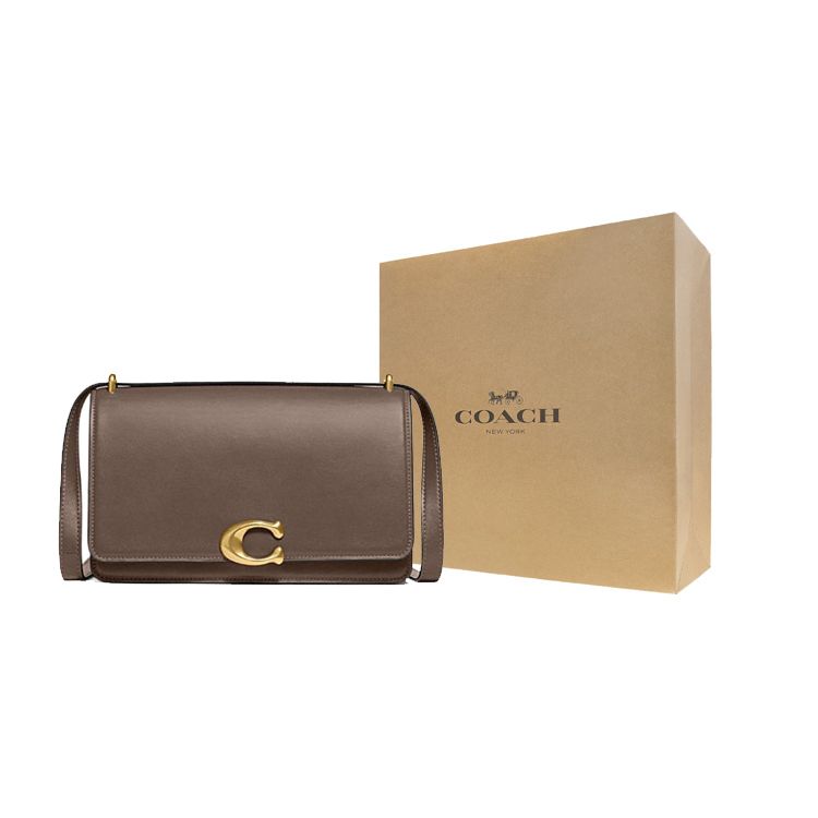 Coach Bandit 24 Multi-Functional Bag With Snap Closure Women Shoulder Bag Brass Dark-Stone CC416-B4CBD