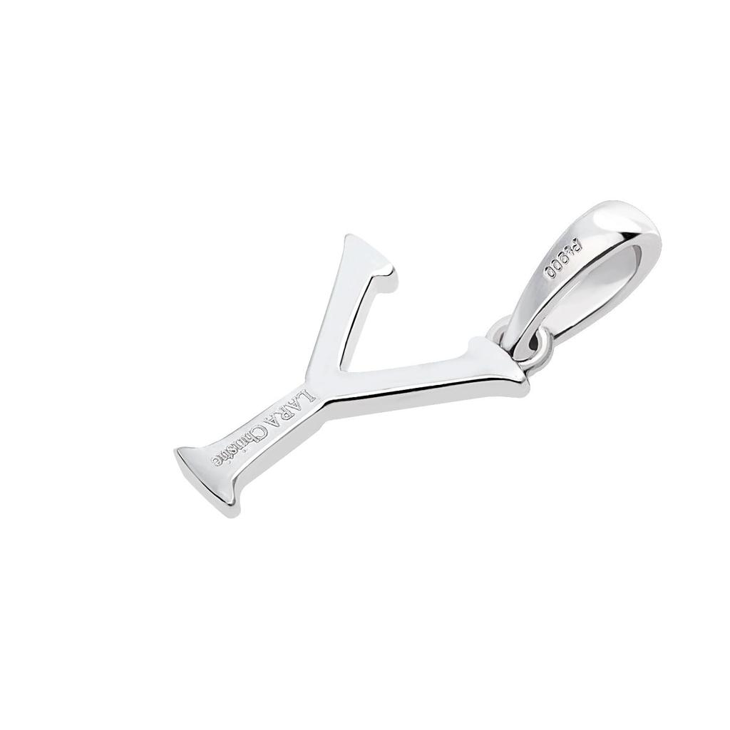Lala Christie Initial Pendant Necklace, PT900 Platinum, for Men and Women, Charm, Letters, Y