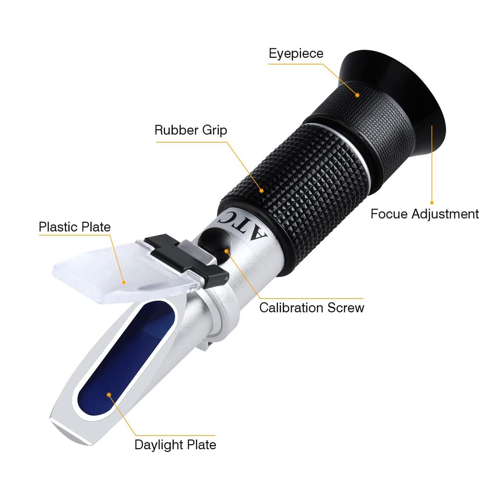 Optical LEERCHUANG Brix Refractometer for Wine Dual Scale Brix Alcohol Wine Refractometer for Measuring Sugar Content and Predicting Wine Alcohol