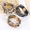 Hand Jewelry MultiLayer Bangles Charm Magnetic Bracelet Fashion Leopard Leather Bracelets  Party