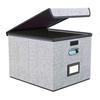 File Storage Box with Lid Hanging Office Document Organizer Metal Handle Legal Letter Size Foldable File Storage Bin
