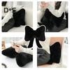 Bow Pillow Padded Soft Touch Plush Solid Color Bow Shape Bedroom Living Room Car Dorm Office Decoration Cushion Sleeping Pillow