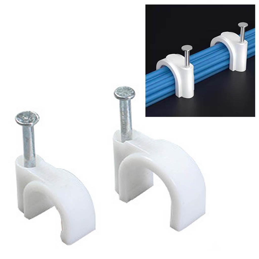 100 шт. 5 мм стальной гвоздевой зажим для круглого кабеля, фиксирующий зажимы для настенного крепления шнура