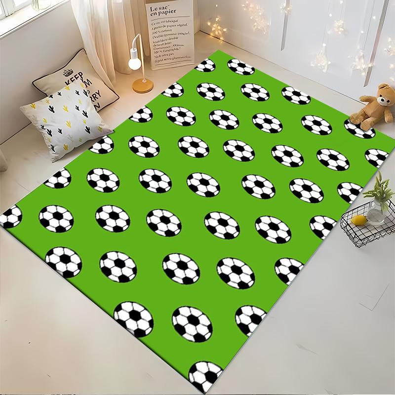 Green Carpet with Soccer Ball Pattern for Living Room Decoration Suitable for use as an anti-slip for living room bedroom sofas