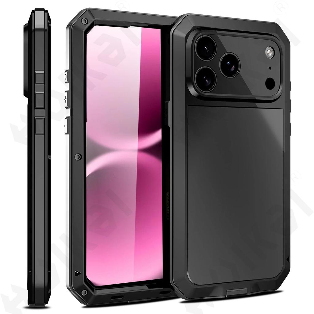 Подходящий чехол для IPhone 18 Pro Max 4G 5G 2026 с металлическим усиленным 360-градусным защитным чехлом-броней для всего корпуса