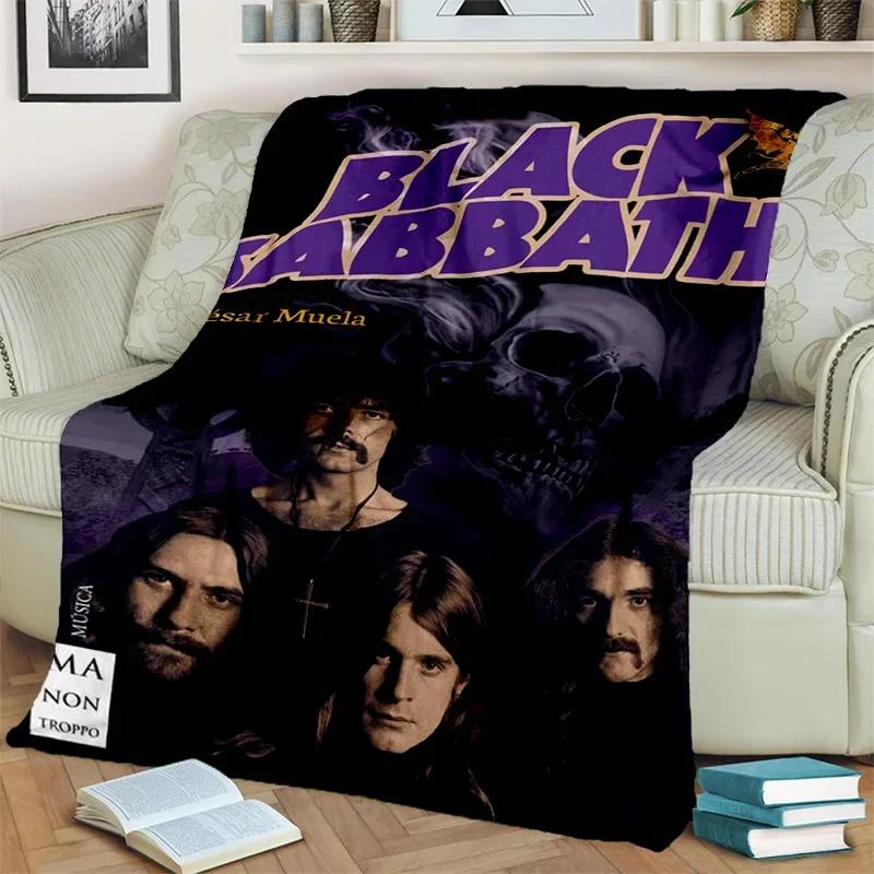 3D BLACK SABBATH Heavy Metal Rock Blanket,Soft Throw Blanket for Home Bedroom Bed Sofa Picnic Travel Office Cover Blanket Kids