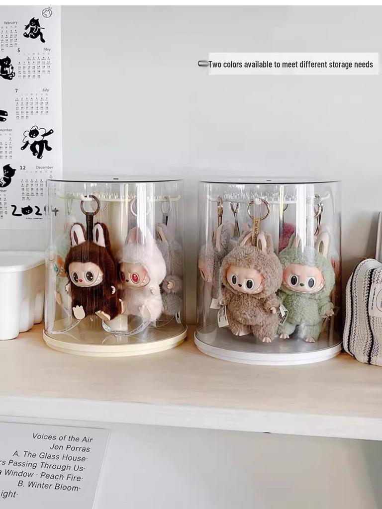 Rotating Labubu Plush Doll Display and Storage Box