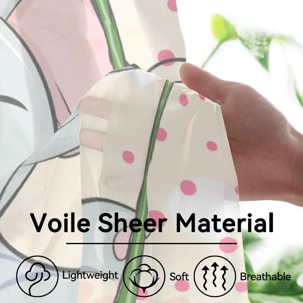 Herdesings Милые шторы из прозрачного тюля с изображением слонов, шифоновые драпировки, 2 панели, оконные шторы для гостиной, спальни, кухни, для украшения