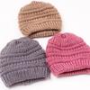 New children's knitted hats, autumn and winter warm candy-colored baby boys and girls baby wool hats