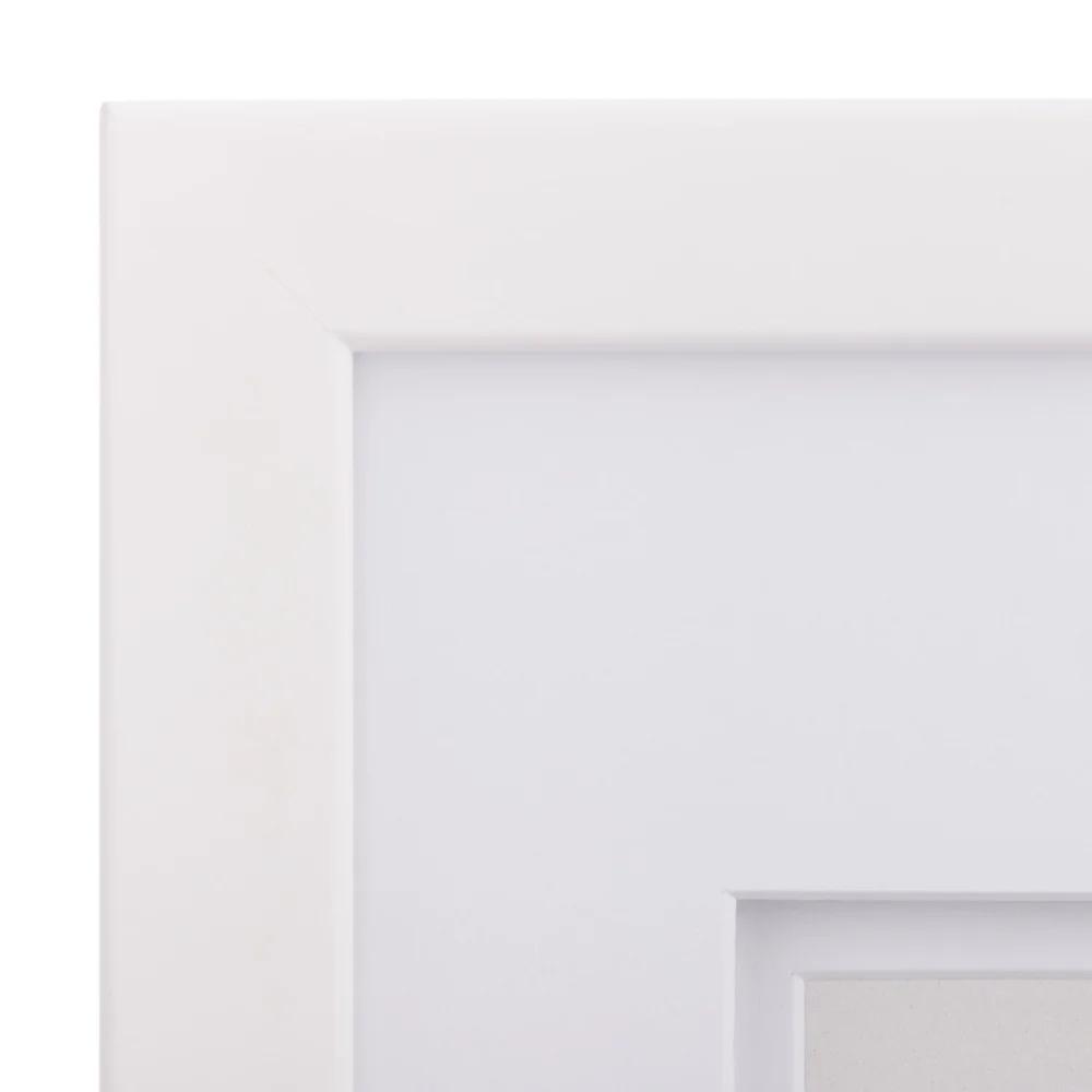 Рамка 8x10 белая с двойным паспарту для настенной/настольной экспозиции, эффект парения, для фотографий 5x7, прочное дерево, универсальные варианты крепления, легко открывающиеся защелки