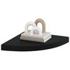 Corner Floating Shelf Black 35 x 35 x 3.8 cm MDF