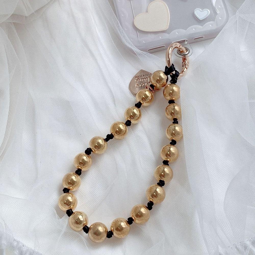 Fashion Phone Wrist Strap Love Heart Beaded Pendant Lanyard Phone Chain Phone Lanyard