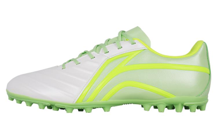 Li Ning Футбольные бутсы мужские MG Multi Ground с амортизацией, нескользящие, износостойкие, зеленого и белого цветов ASFT015-1