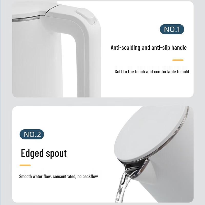 Grelide HD1010 1L Double-Layer Anti-Scald Electric Kettle CN plug (adapter included)