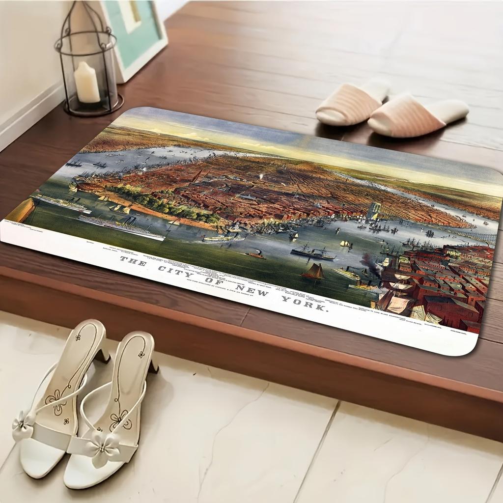 1PC Cyberpunk Skull Pattern Kitchen Rug Non-Slip Door Mat Pop Design Bathroom Rug Bath Mat Carpet for Home Sink Laundry Decor