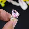 Pink Kunzite Gemstone Handmade 925 Sterling Silver Jewelry Ring Size 7.5 KG-358