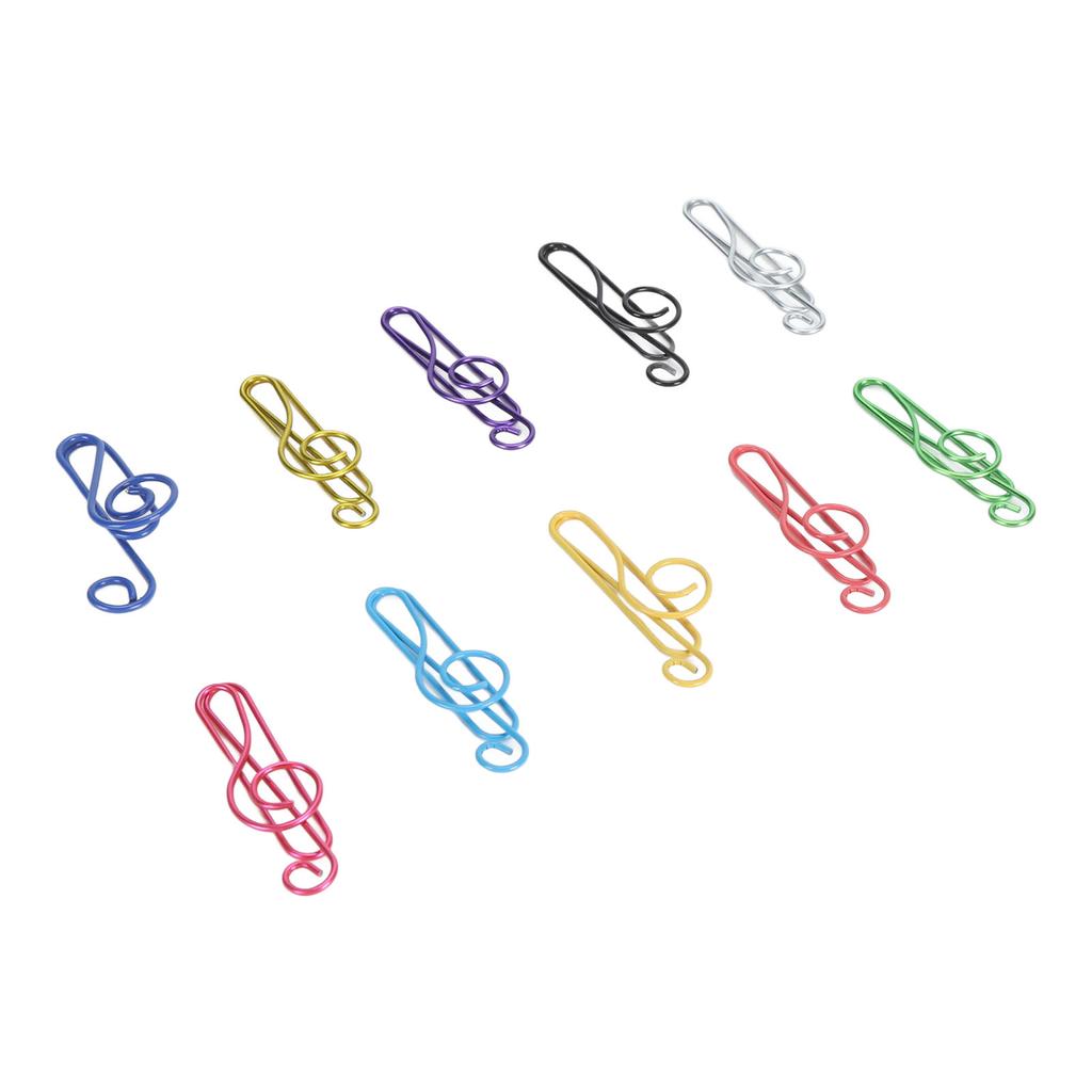 100 шт. милые скрепки для заметок 10 цветов металлические скрепки в форме музыкальных нот скрепки для стола