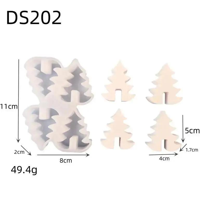 New Christmas Tree Handmade Creative Candlestick Silicone Mold DIY Aromath Candle Molds Plaster Resin Candle Holder Making Tools