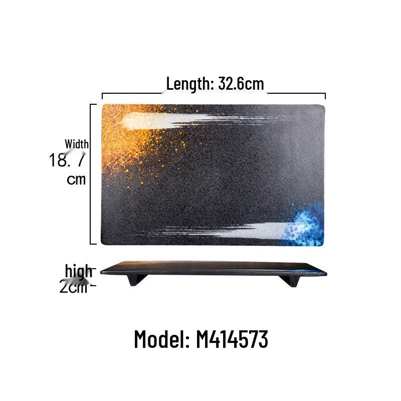 Japanese Melamine Rectangular Barbecue Side Dish Plate - Imitation Porcelain, Creative and Drop-Resistant for Hot Pot and Restaurants