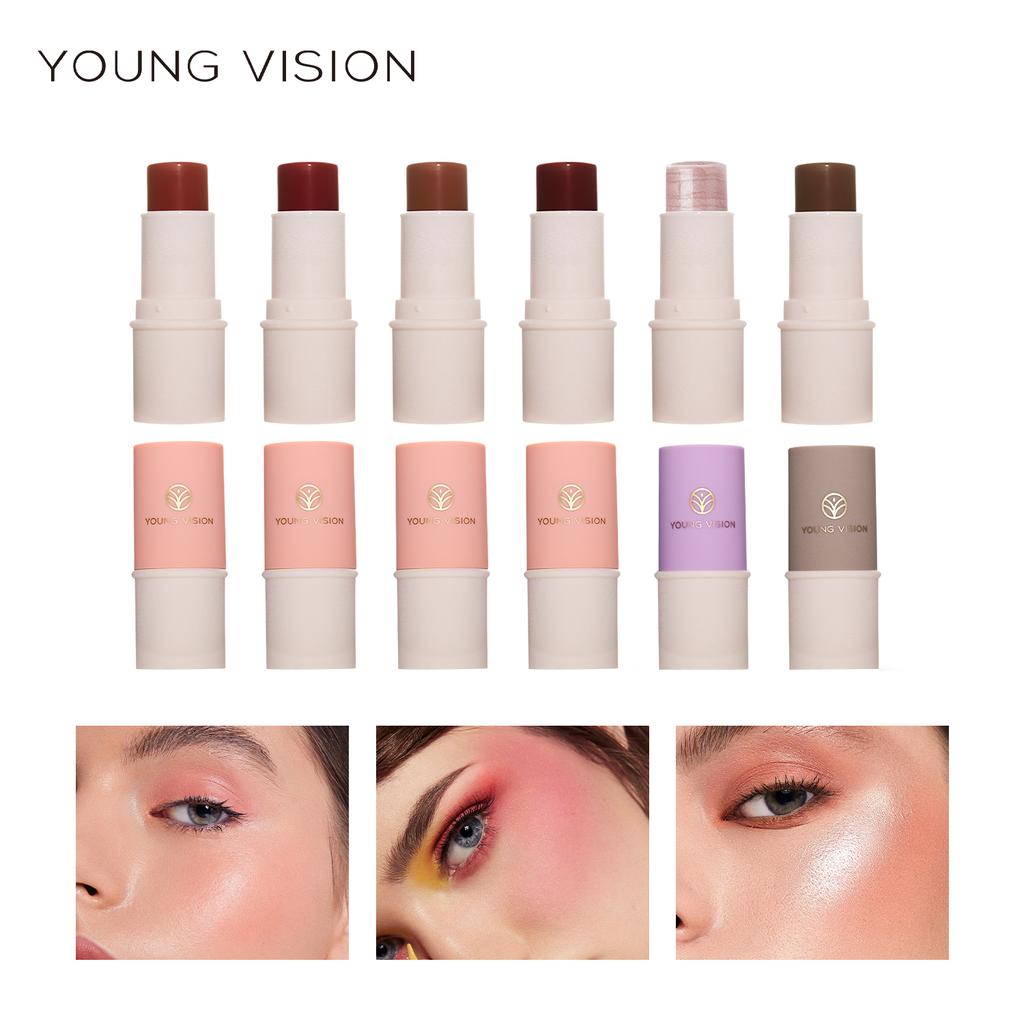 YOUNG VISION Single Blush Highlight Stick Multi-Functional Lazy Stick Solid Lipstick Rouge
