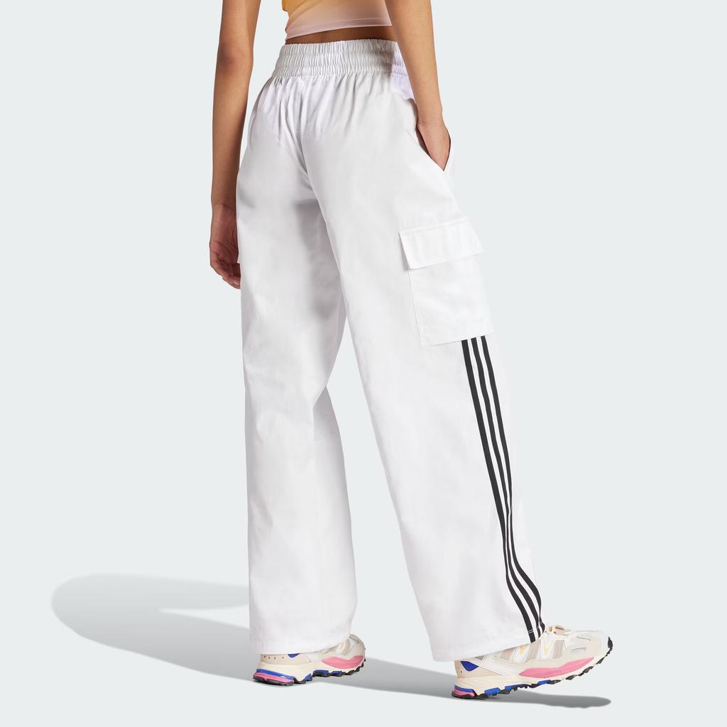 adidas Оригинальные спортивные брюки-карго с 3 полосками, вязаные, женские, белые JH3176