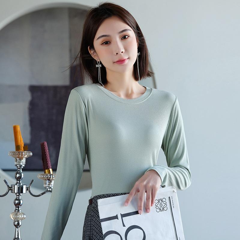 Long Sleeved Base Shirt for Women's Autumn and Winter Interior Wear