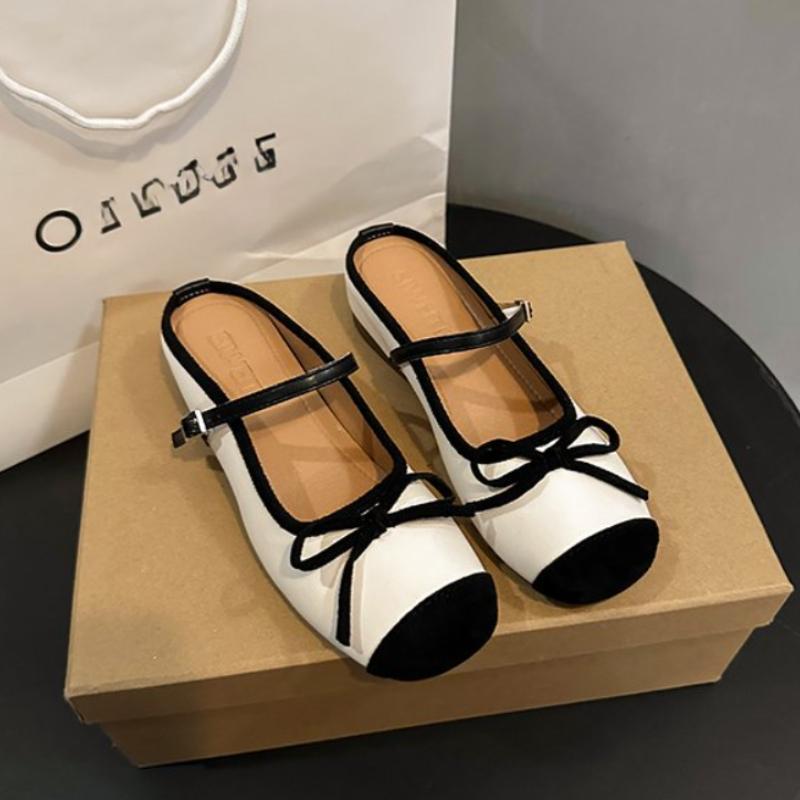 Women's Mary Jane Shoes 2024 Spring New Flat-soled Shallow Mouth Elegant Daily Comfortable Soft-soled Square Head Women's Shoes